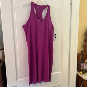 Eddie Bauer Magenta dress with built in bra racer back  athleisure